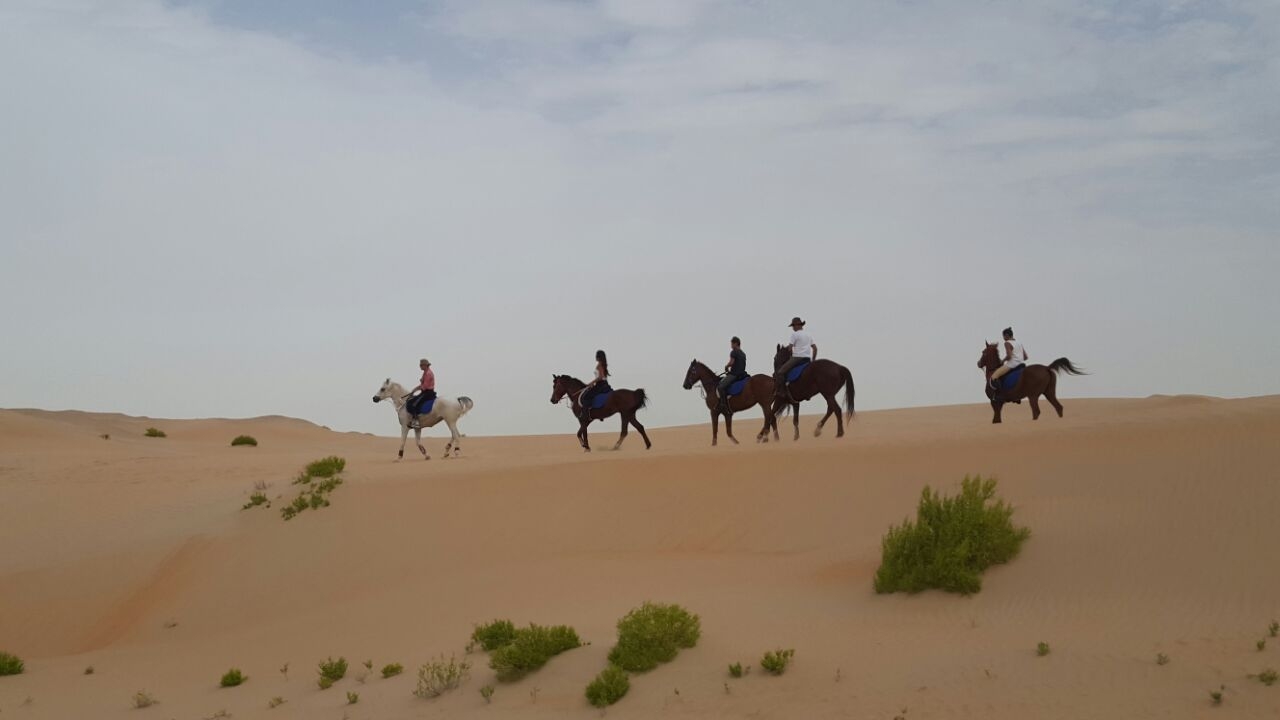 Trail Ride In Desert In United Arab Emirates 1001 Nights Ride From Abu Dhabi To Al Ain Cap Rando Horseback Riding Vacations